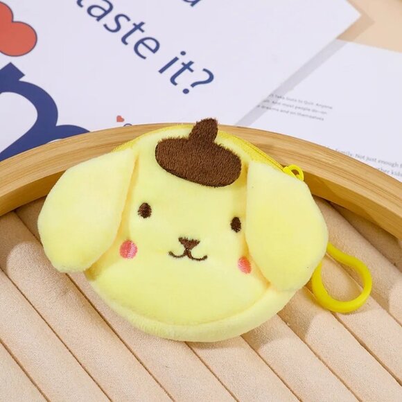 Handbags - Pompompurin-Inspired Plush Coin Purse | Clip-On Yellow Wallet